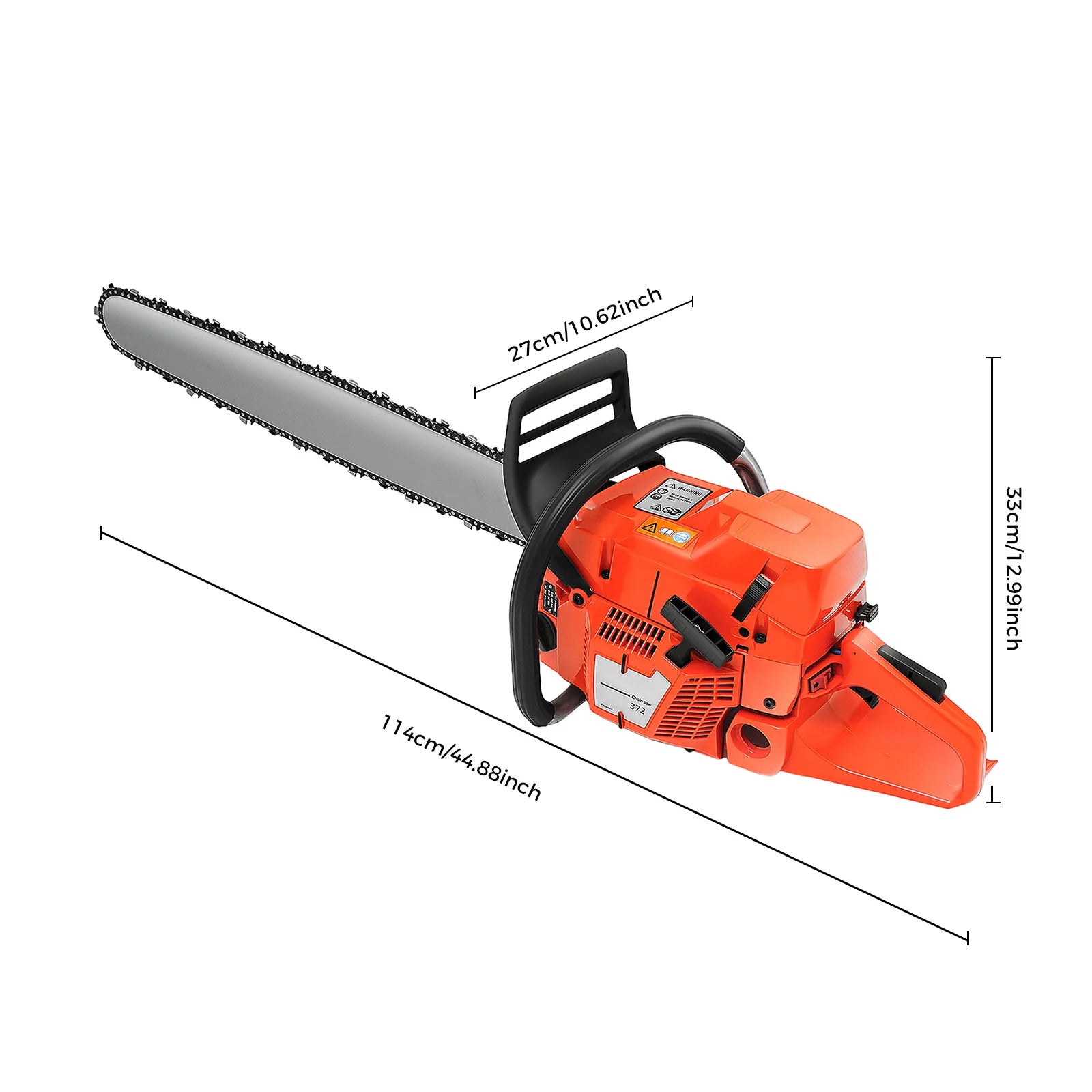28inch Quick Start Gas Powered Chainsaw| 2-Stroke 71cc Air-cooled Handheld Cordless Petrol Chain Saw