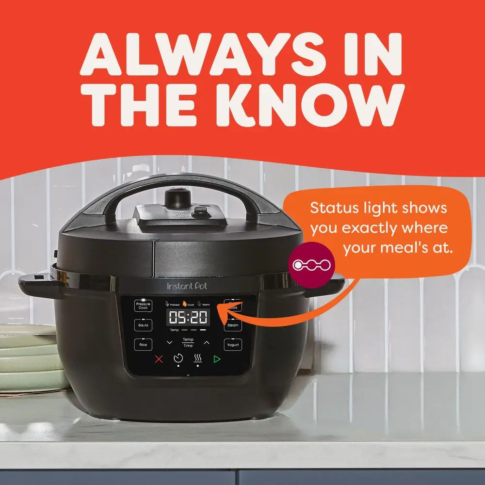 4QT RIO Mini 7in1 MultiCooker, Pressure Cooker, Slow cook, Saute, Steam, Rice Maker, Yogurt, amp Warmer, Black, 4 Quarts