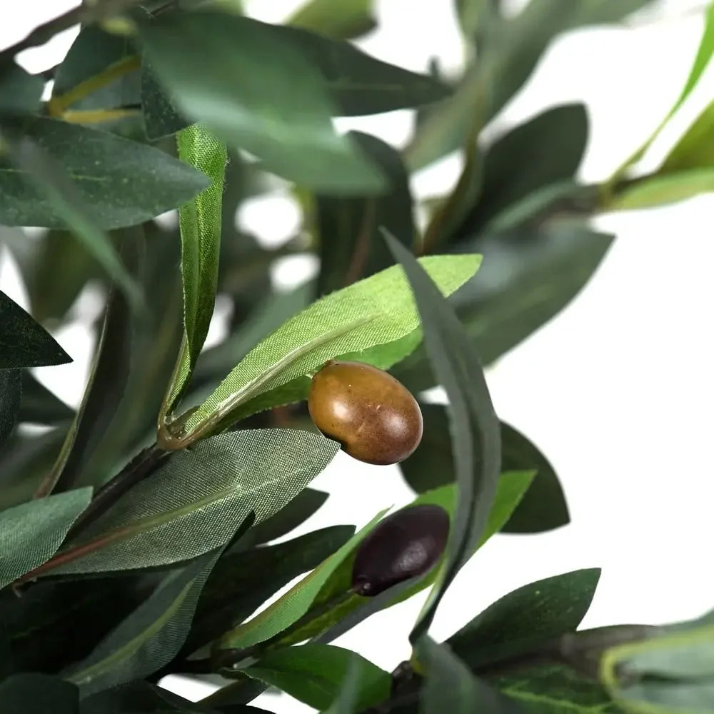 50-inch Artificial Olive Tree Pot with Realistic Olives - Indoor Decor for Easy Care and Sophistication
