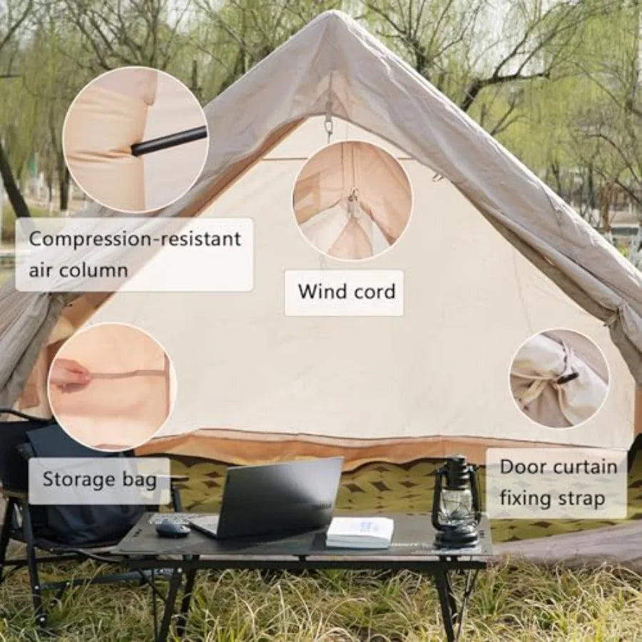 2025 Upgraded Waterproof Inflatable Camping Tent for 5-8 People No Assembly Needed Luxury Glamping House Oxford Fabric Inflatab