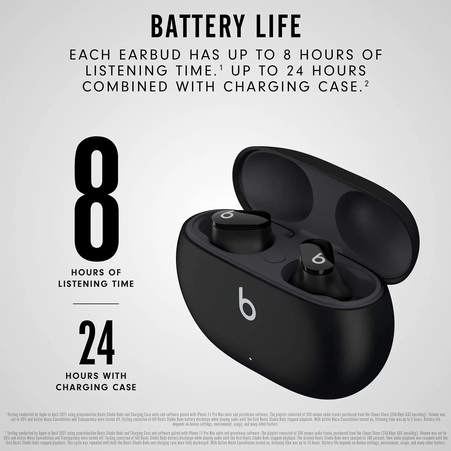 True Wireless Noise Cancelling Earbuds with IPX4 Rating, Sweat Resistant, Compatible with Apple & Android - Black