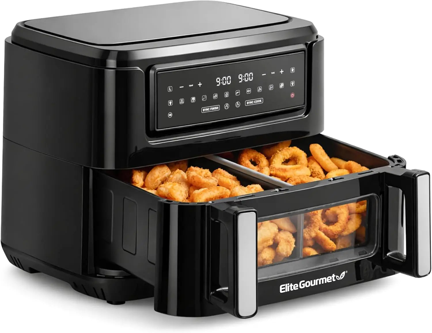 Dual Zone Air Fryer Oven 11QT with Sync Finish, PFAS Free Nonstick, 10 Presets for Air Fry Bake Roast