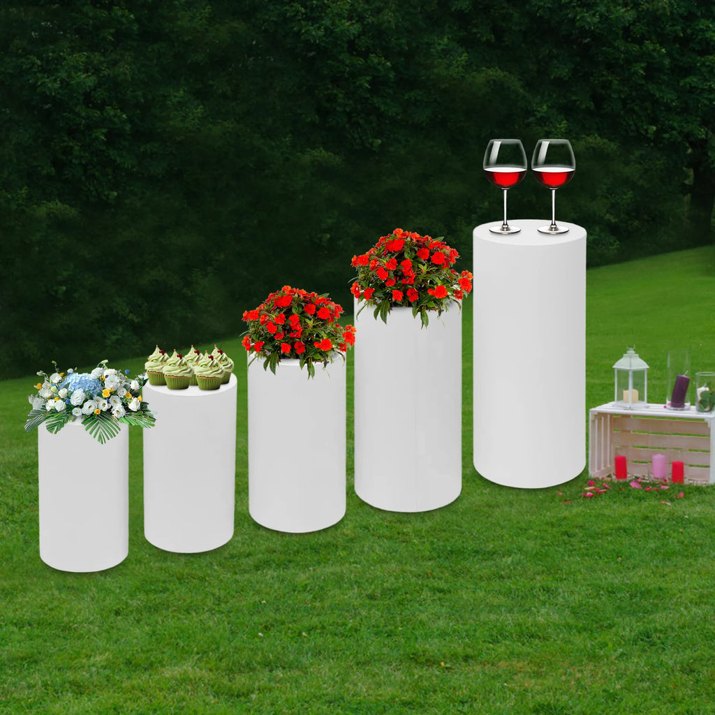 5Pcs Dessert Display Stands, Wedding Cylindrical Cake Stand Set Cake Display Cylinder,Decorations Round Display Stand